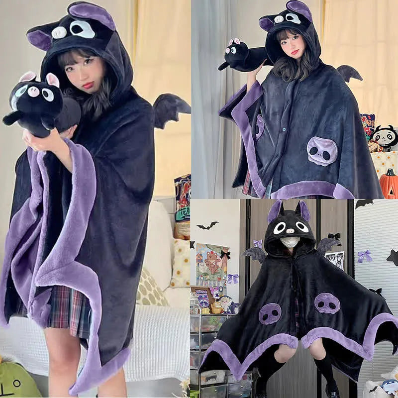 🔥LAST DAY 60% OFF🔥2023 Cartoon Bat Wearable Hooded Blanket