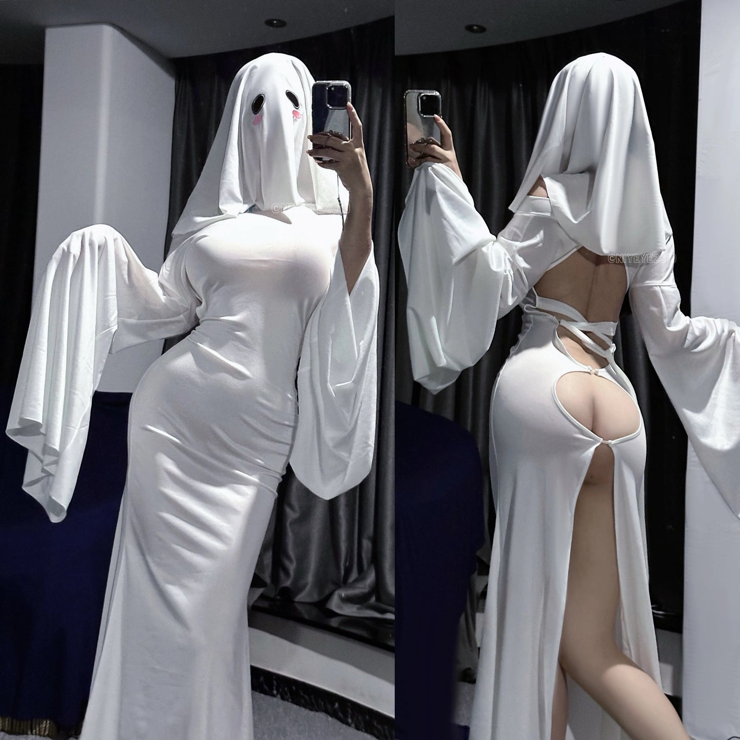 GlamGhost™ Women's Cosplay Ghost-like Silk Costume Set