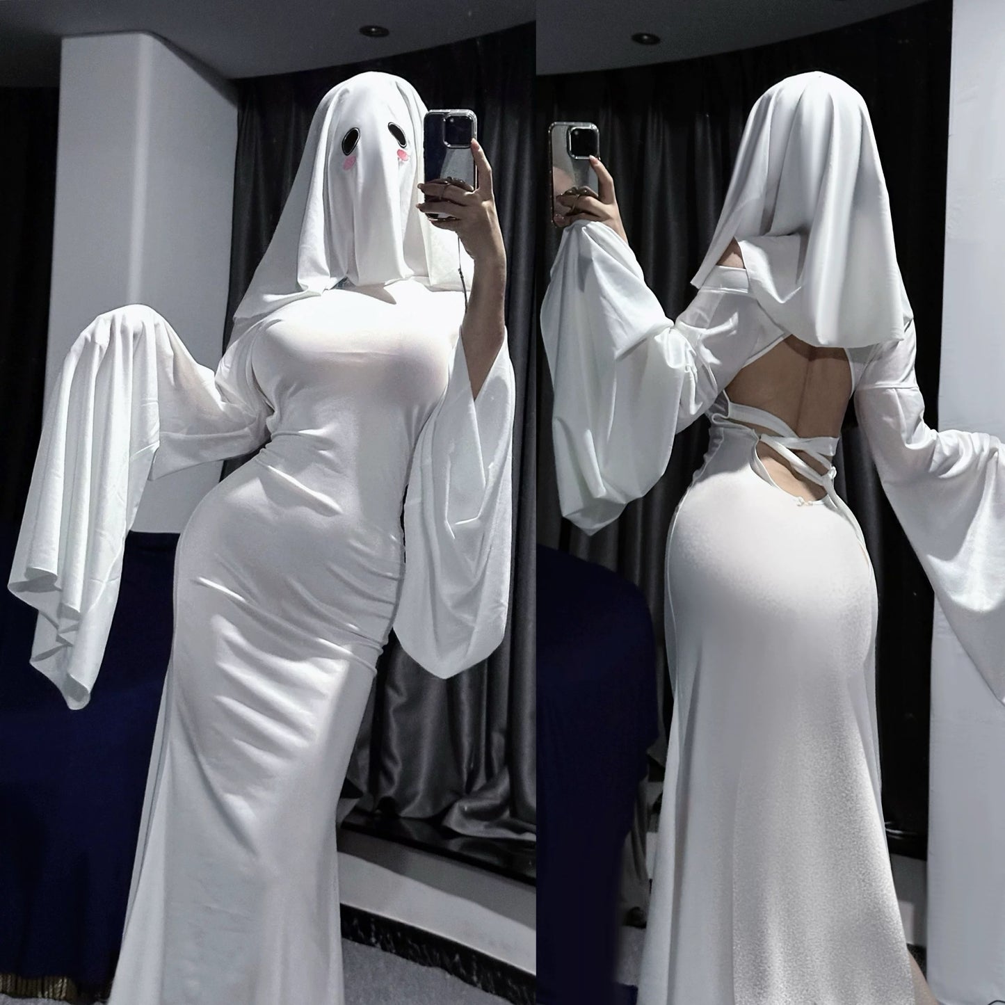 GlamGhost™ Women's Cosplay Ghost-like Silk Costume Set