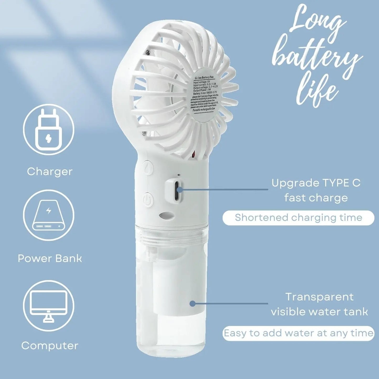 IceMist™ NEW Portable Mist Mini Cooler Fan