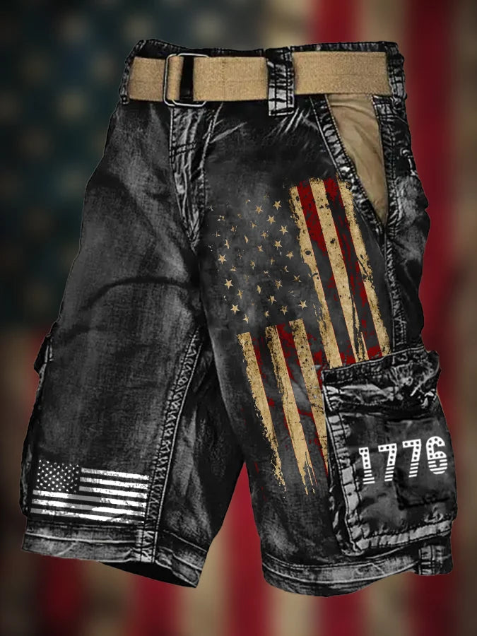 Men's Vintage Flag Cargo Shorts