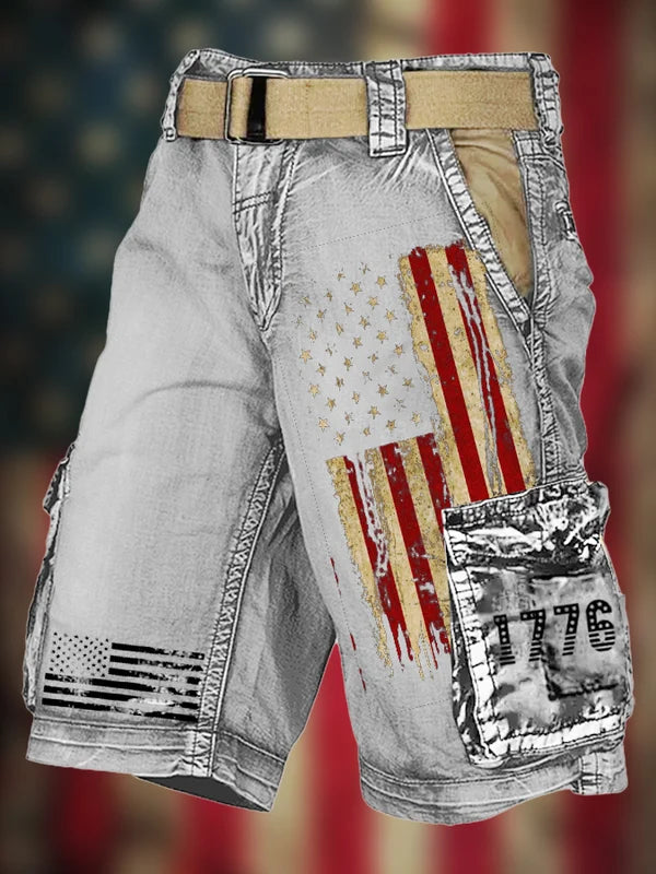 Men's Vintage Flag Cargo Shorts