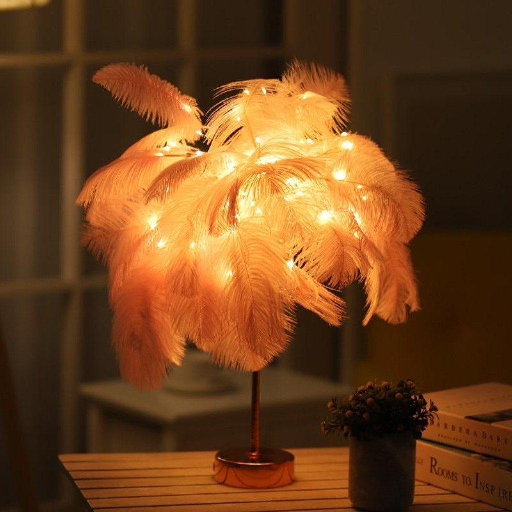 Feather Palm Tree RC Lamp | Sparkly Lights™