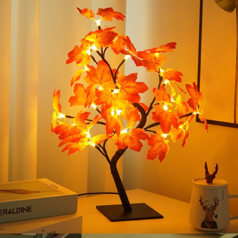 Herbst Ahornblätter LED-Lampe