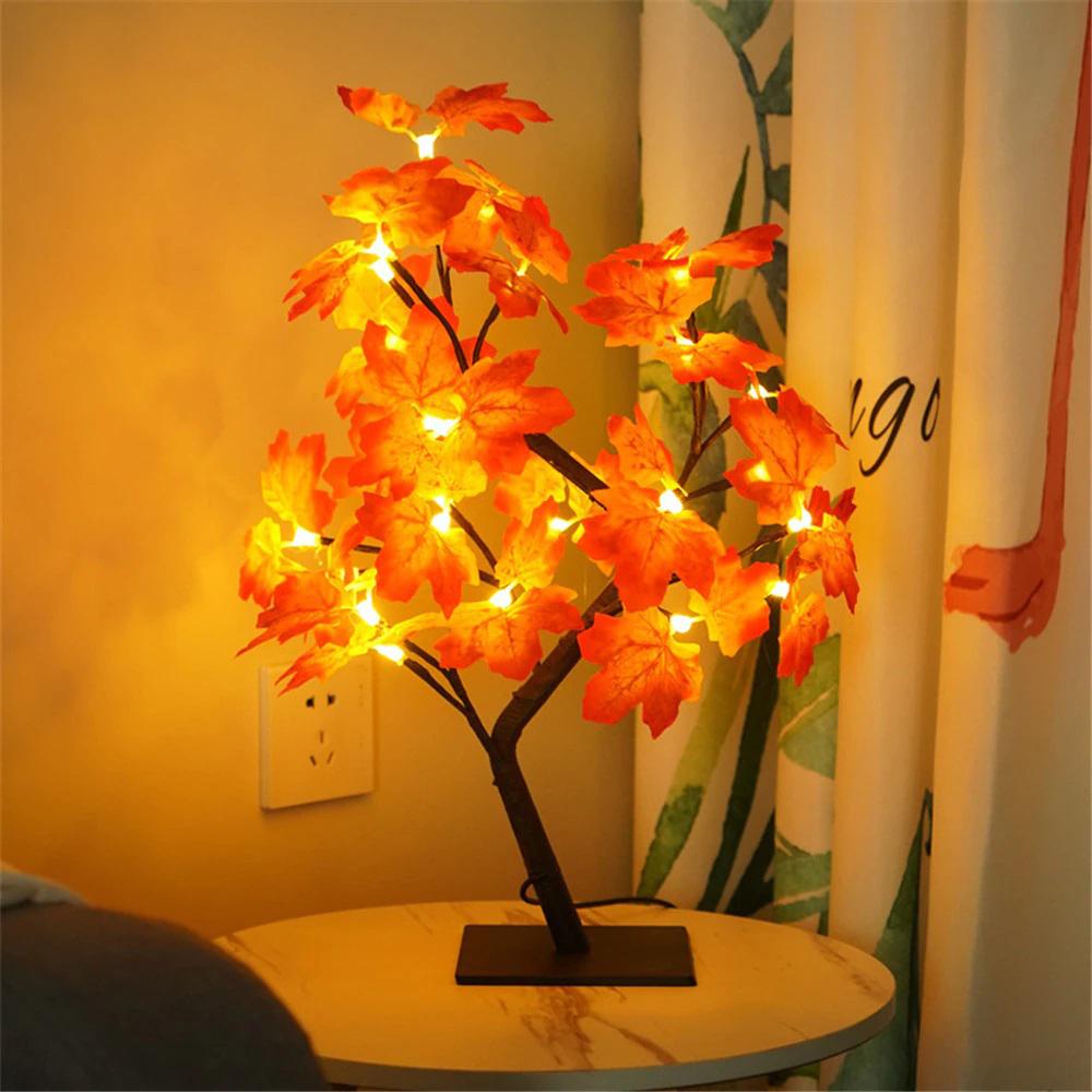 Herbst Ahornblätter LED-Lampe