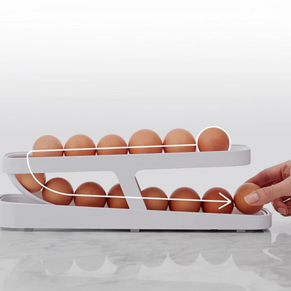 EggFlow™🥚Automatic Scrolling Egg Rack Holder Storage Box